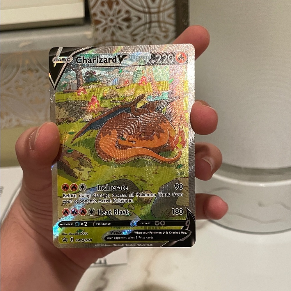 Pokemon Charizard V Trading Card - Red and Gold